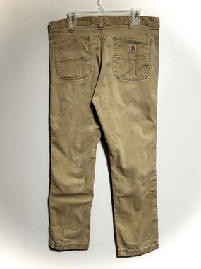 Carhartt Men’s Slim Straight Tan Work Chinos with Back Patch Pocket
